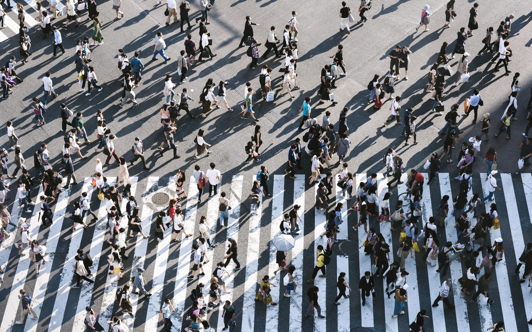 Crowd on the crossing